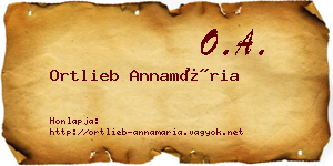 Ortlieb Annamária névjegykártya